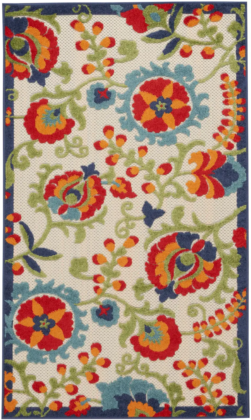 Orange And Red Toile Non Skid Indoor Outdoor Area Rug Photo 1