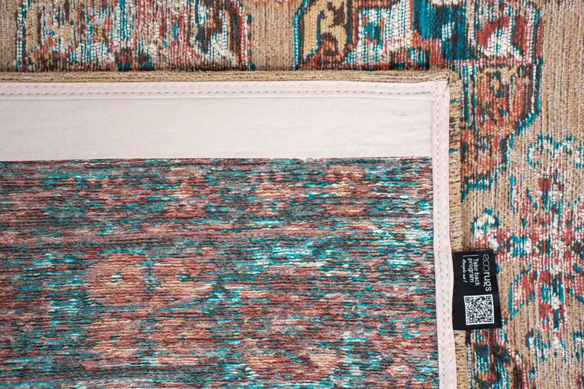 Orange And Red Tribal Washable Area Rug With UV Protection Photo 7