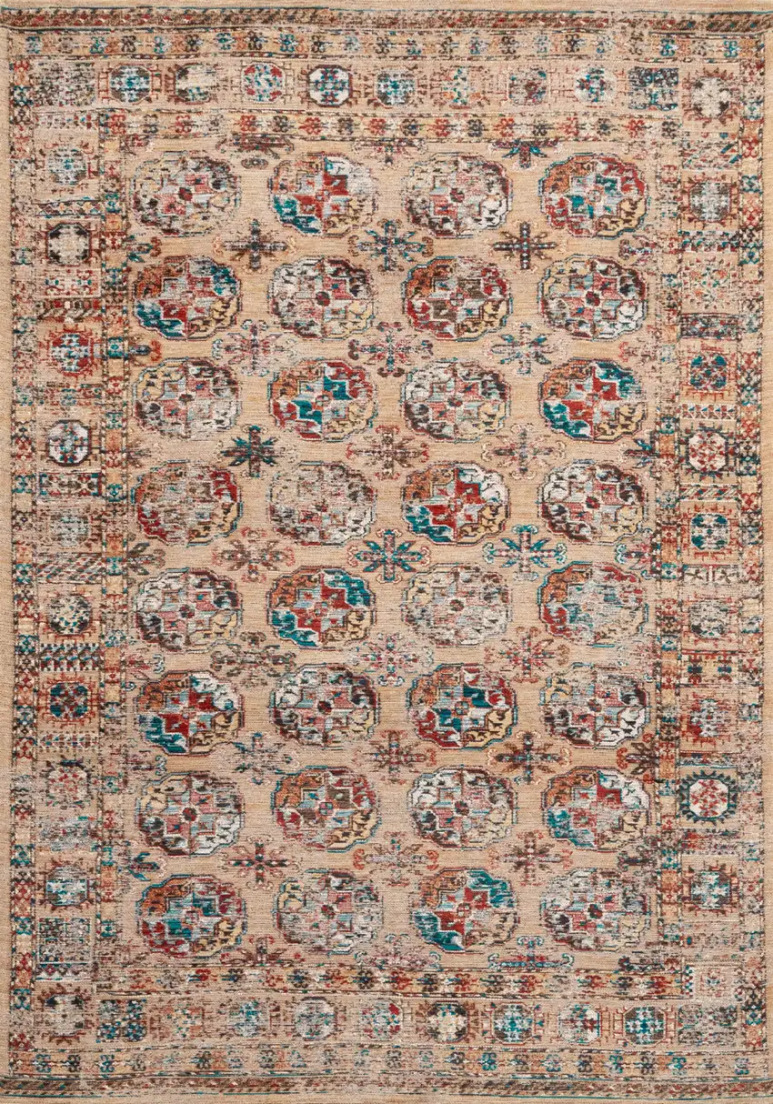 Orange And Red Tribal Washable Area Rug With UV Protection Photo 3