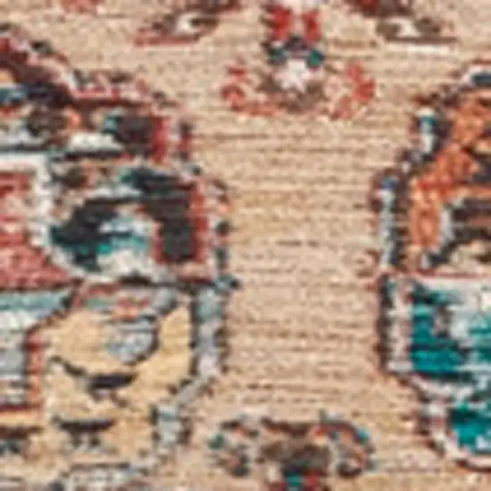 Orange And Red Tribal Washable Area Rug With UV Protection Photo 2