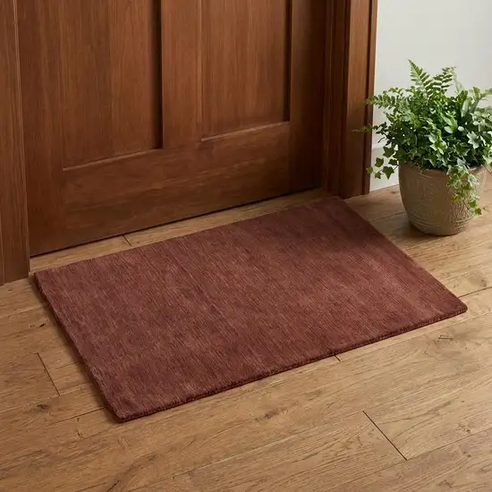Orange and Red Wool Hand Woven Area Rug Photo 1