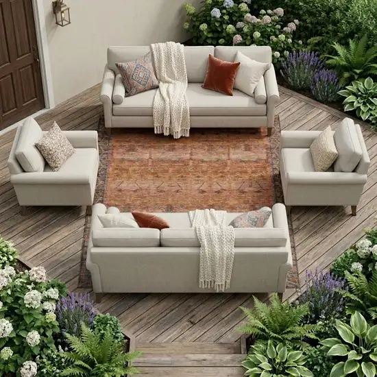 Orange And Rust Tribal Washable Indoor Outdoor Area Rug Photo 1