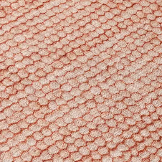 Orange And Salmon Striped Washable Indoor Outdoor Area Rug Photo 6