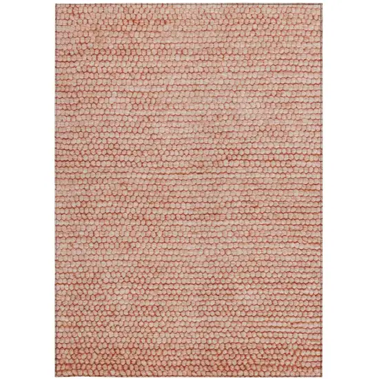 Orange And Salmon Striped Washable Indoor Outdoor Area Rug Photo 4