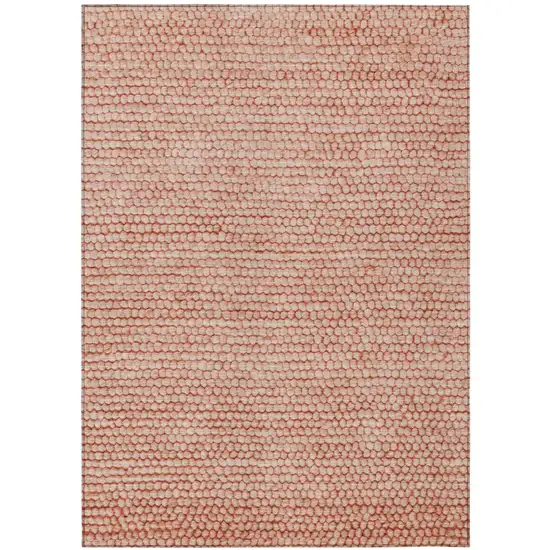 Orange And Salmon Striped Washable Indoor Outdoor Area Rug Photo 2