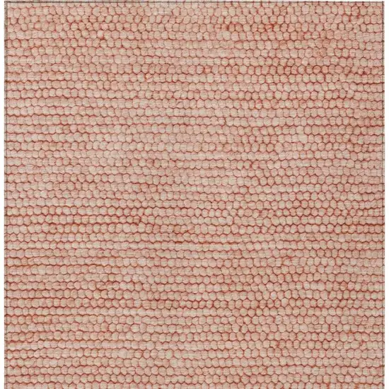 Orange And Salmon Striped Washable Indoor Outdoor Area Rug Photo 4