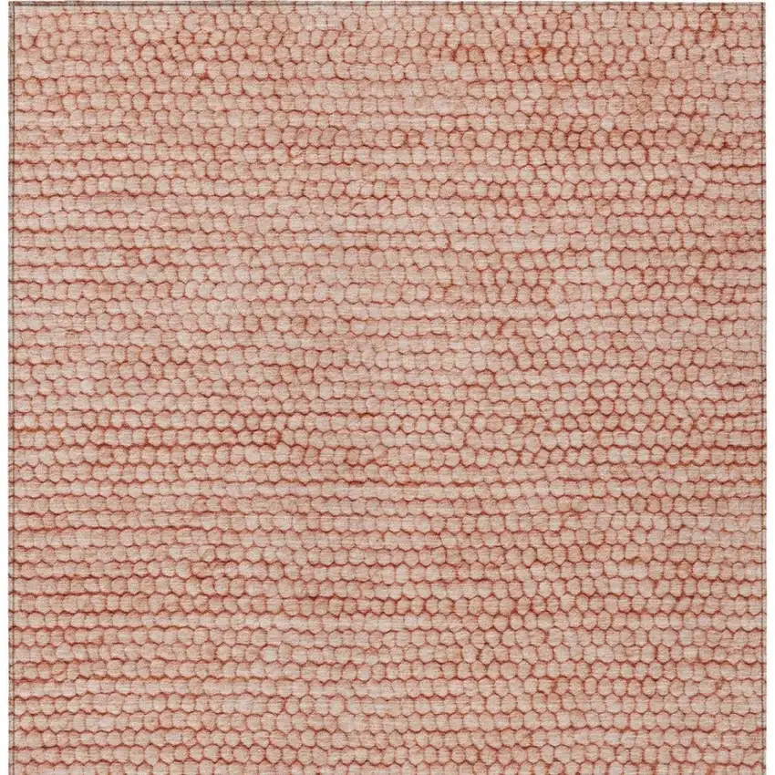 Orange And Salmon Striped Washable Indoor Outdoor Area Rug Photo 4