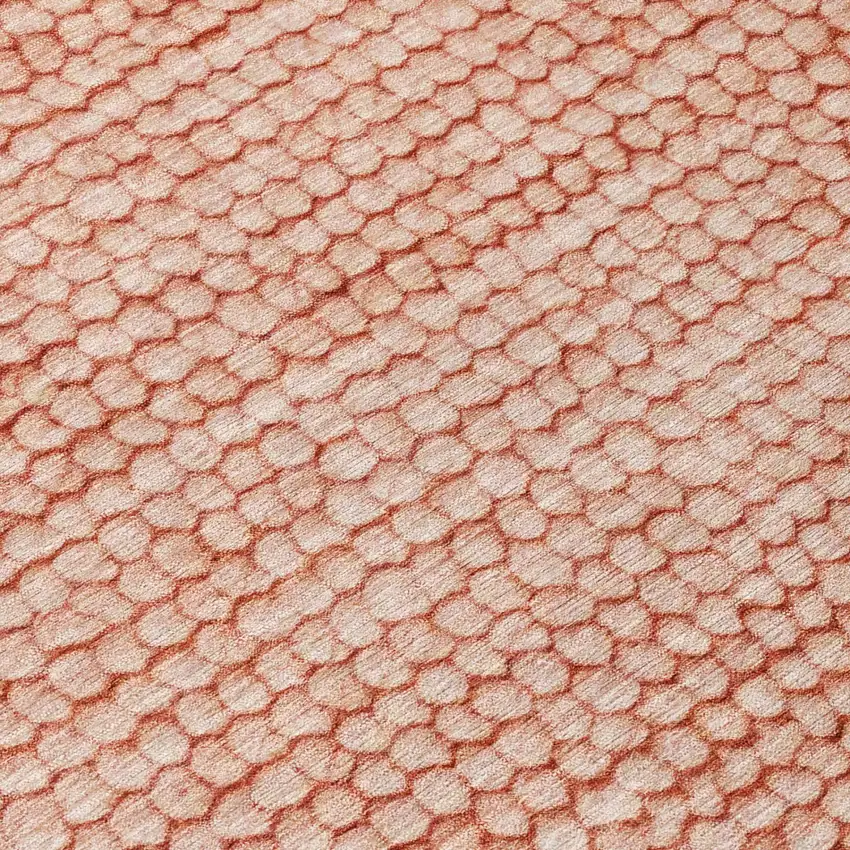 Orange And Salmon Striped Washable Indoor Outdoor Area Rug Photo 6