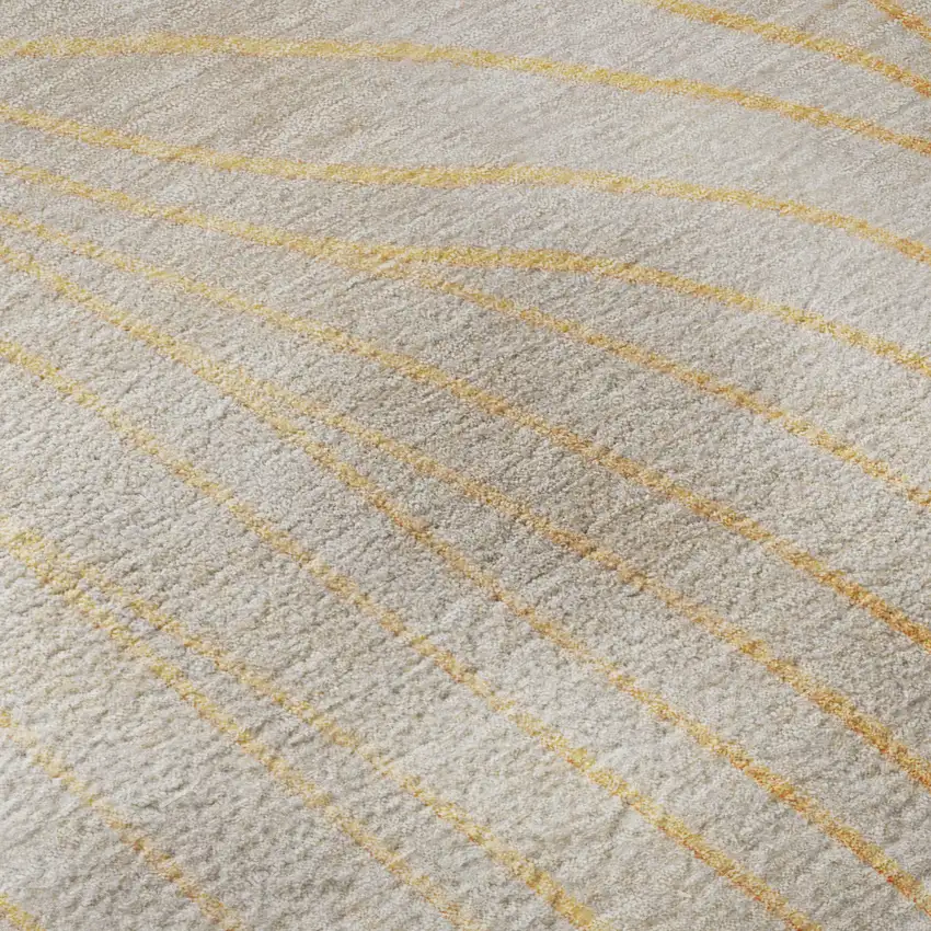 Orange And Silver Abstract Washable Area Rug With UV Protection Photo 7