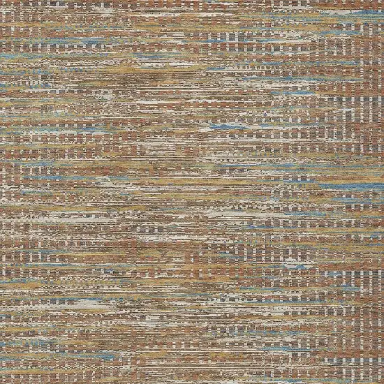 Orange And Taupe Abstract Washable Indoor Outdoor Area Rug Photo 2
