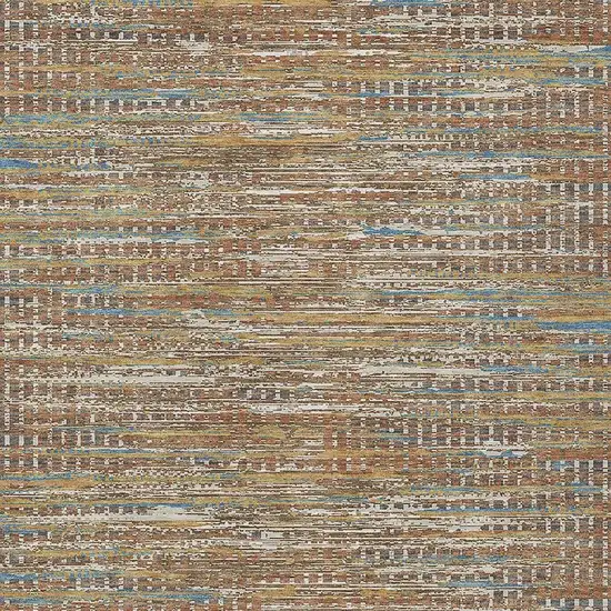 Orange And Taupe Abstract Washable Indoor Outdoor Area Rug Photo 2
