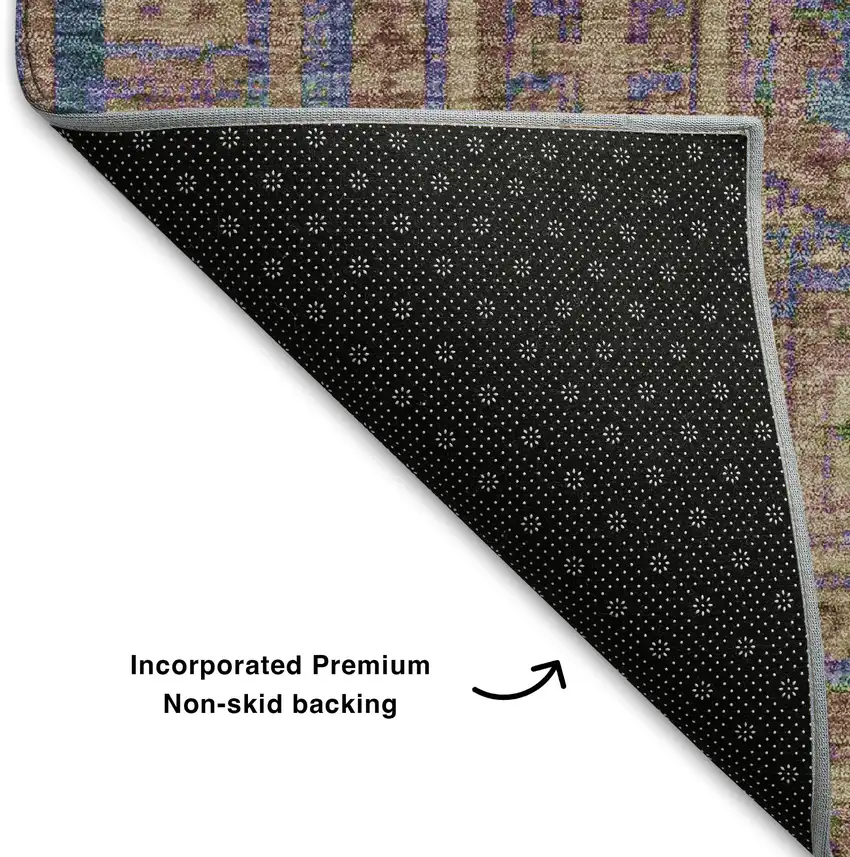 Orange And Teal Geometric Washable Area Rug With UV Protection Photo 7