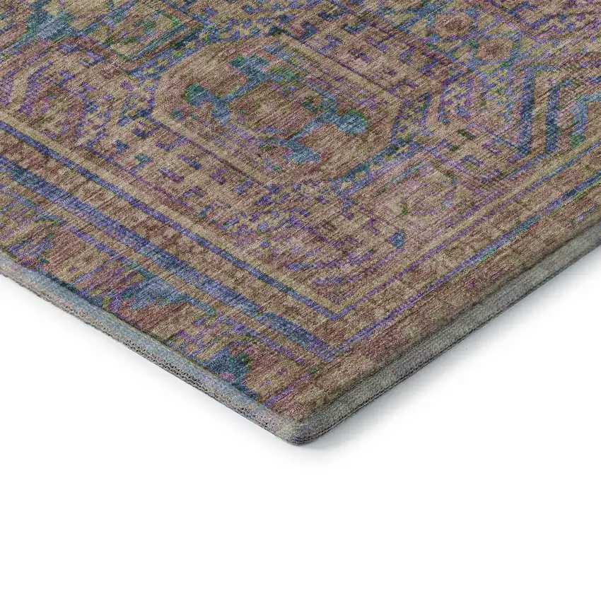 Orange And Teal Geometric Washable Area Rug With UV Protection Photo 8