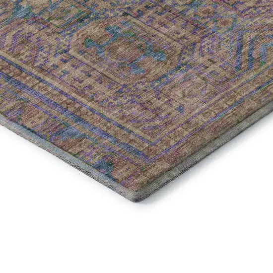 Orange And Teal Geometric Washable Area Rug With UV Protection Photo 8