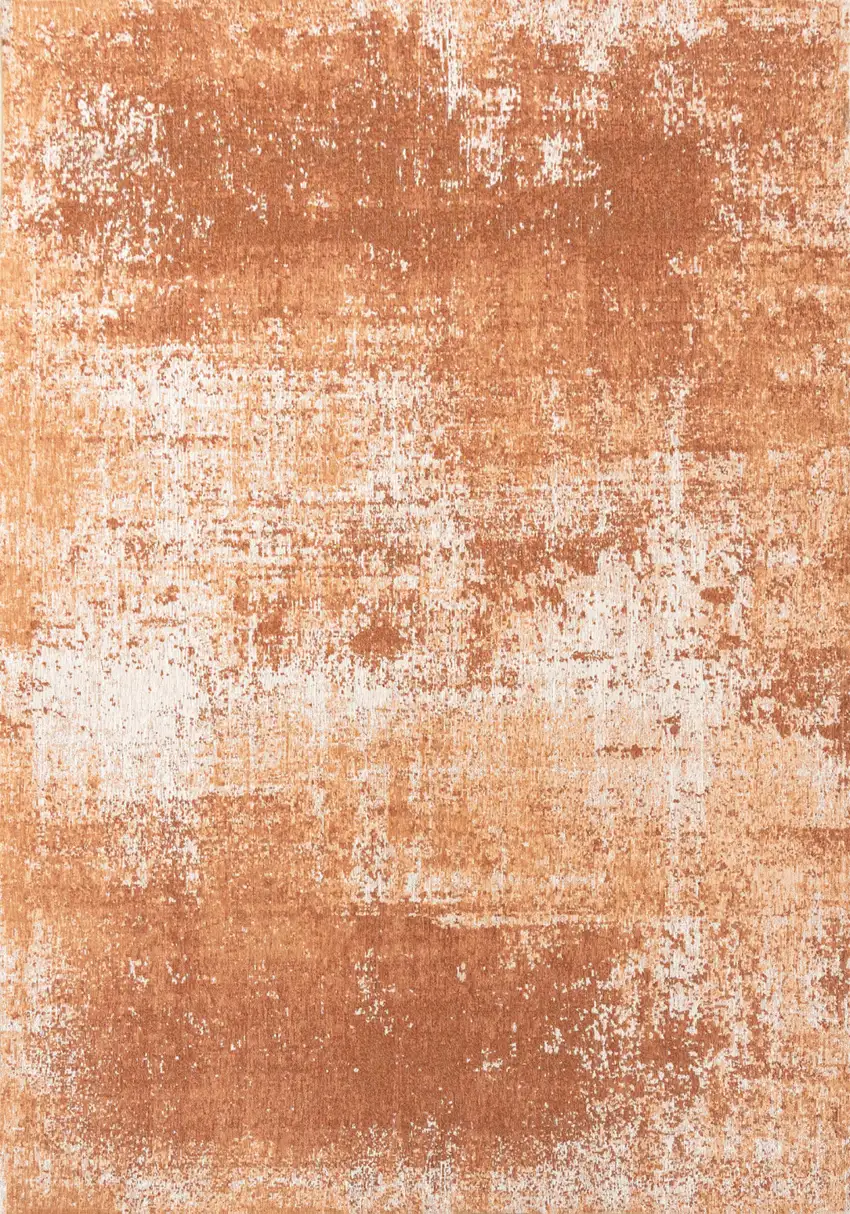 Orange And White Abstract Washable Area Rug With UV Protection Photo 1