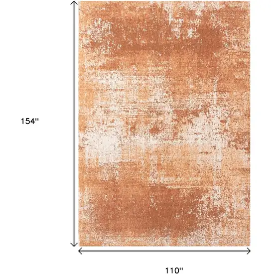 Orange And White Abstract Washable Area Rug With UV Protection Photo 5