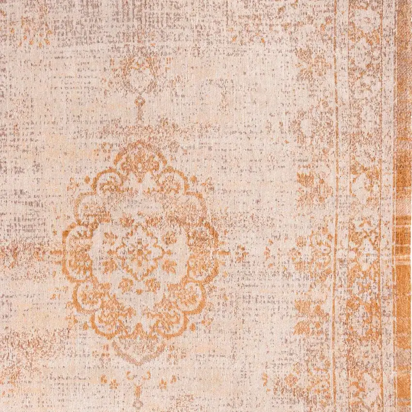 Orange And White Medallion ,Washable, Area Rug Photo 9