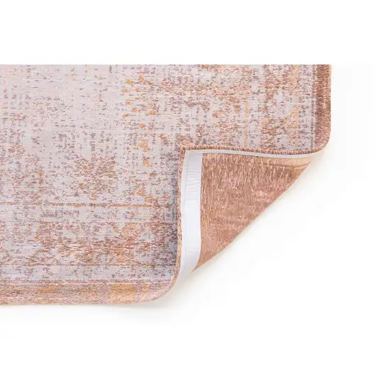 Orange And White Medallion ,Washable, Area Rug Photo 8