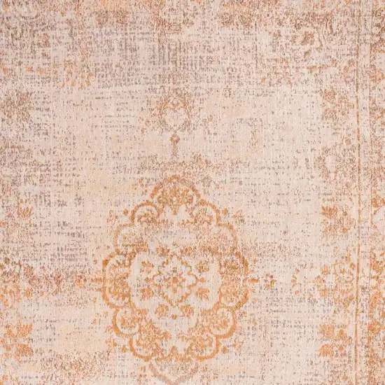 Orange And White Medallion ,Washable, Area Rug Photo 3
