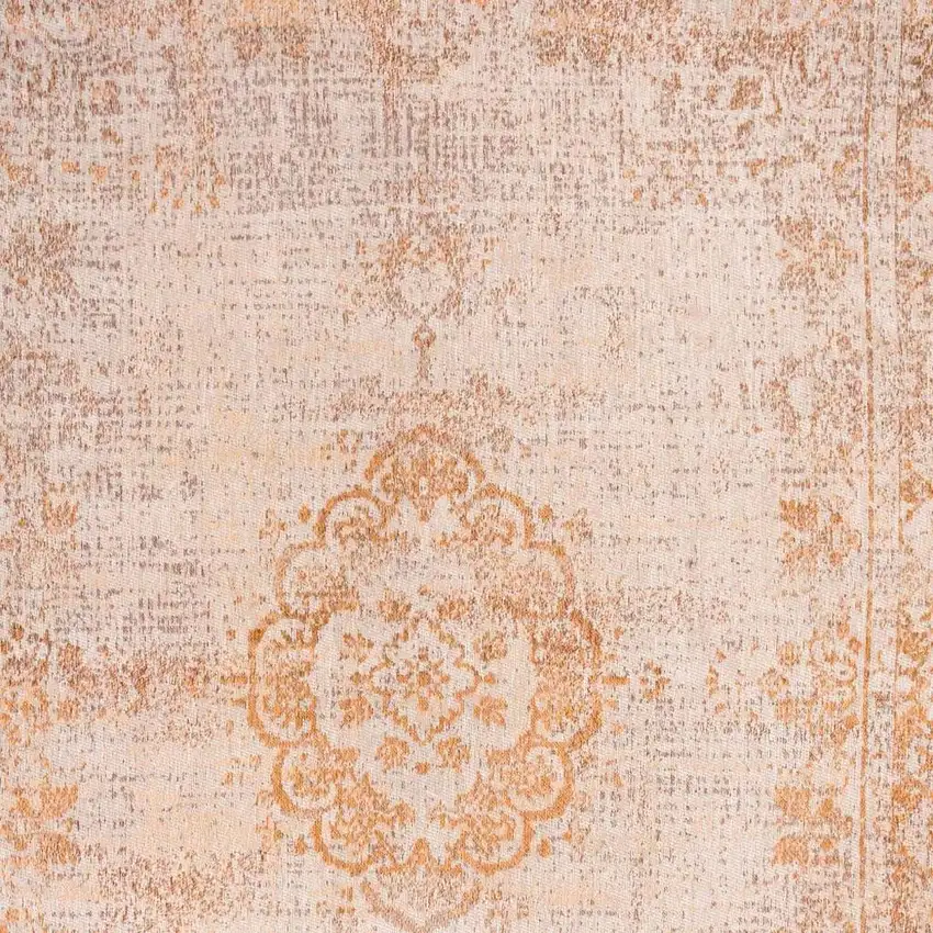 Orange And White Medallion ,Washable, Area Rug Photo 3