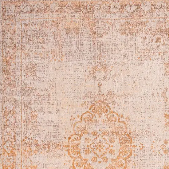 Orange And White Medallion ,Washable, Area Rug Photo 9