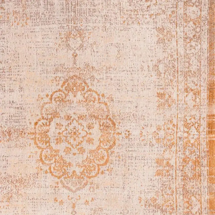 Orange And White Medallion ,Washable, Area Rug Photo 3