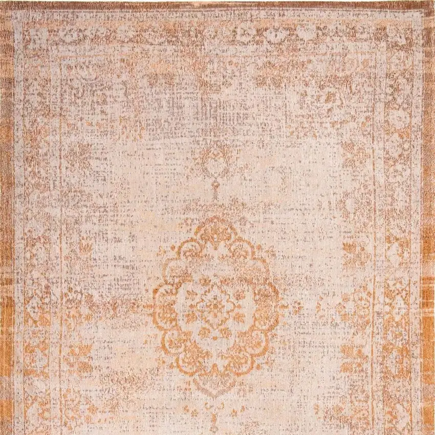 Orange And White Medallion ,Washable, Area Rug Photo 4