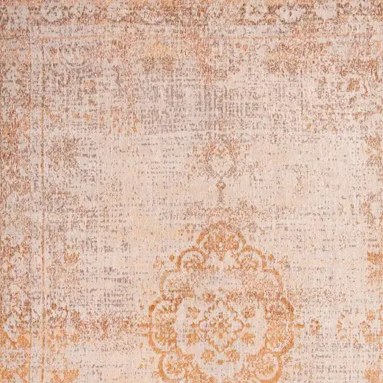 Orange And White Medallion ,Washable, Area Rug Photo 3