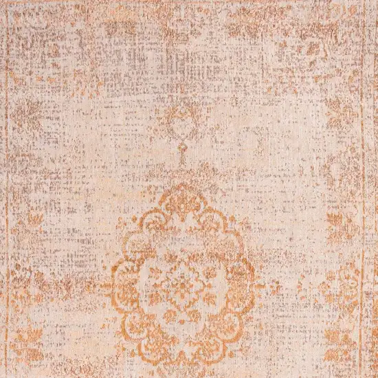 Orange And White Medallion ,Washable, Area Rug Photo 9