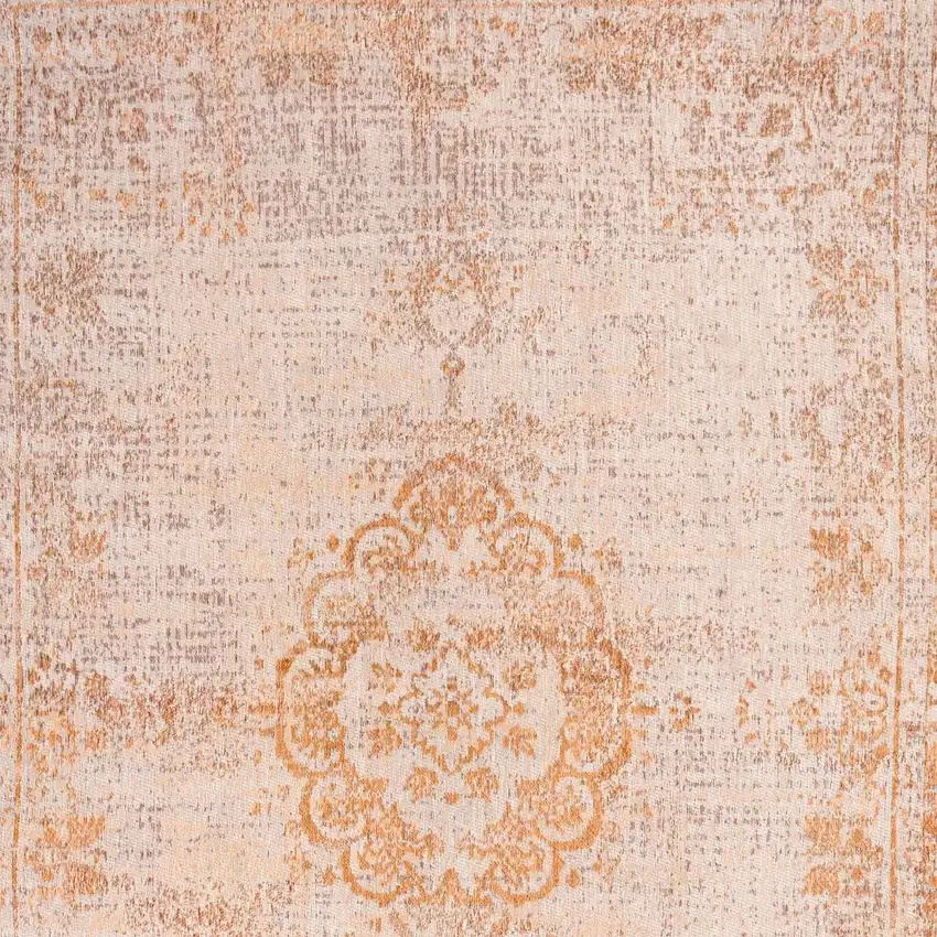 Orange And White Medallion ,Washable, Area Rug Photo 9