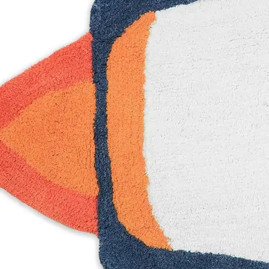Orange And White Spaceships Youthful Washable Area Rug Photo 4