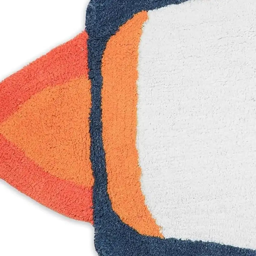 Orange And White Spaceships Youthful Washable Area Rug Photo 4