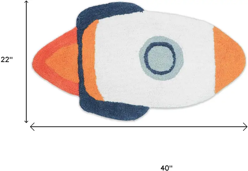 Orange And White Spaceships Youthful Washable Area Rug Photo 5