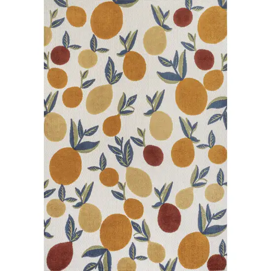 Orange Beige And Cream Polka Dot Indoor Outdoor Area Rug Photo 1