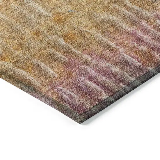 Orange Blue And Beige Abstract Washable Indoor Outdoor Area Rug Photo 5