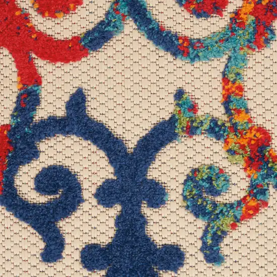 Blue And Orange Indoor Outdoor Area Rug Photo 9