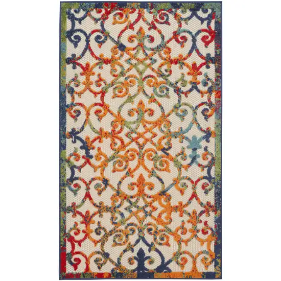 Blue And Orange Indoor Outdoor Area Rug Photo 1