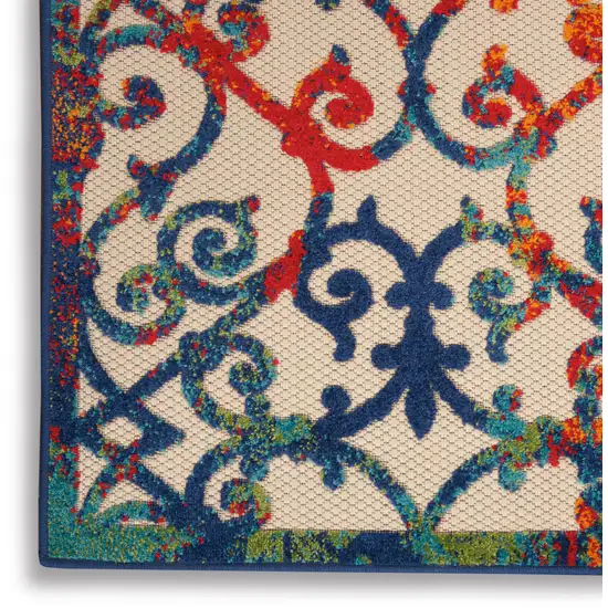Blue And Orange Indoor Outdoor Area Rug Photo 6
