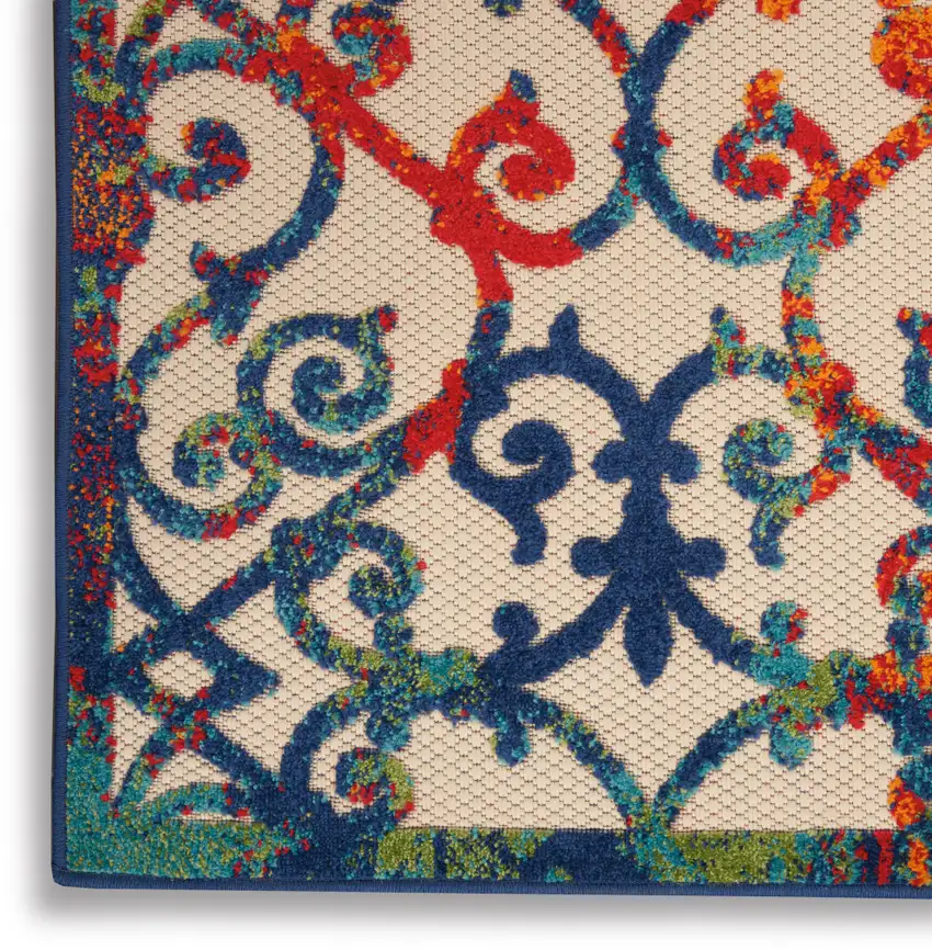 Blue And Orange Indoor Outdoor Area Rug Photo 6
