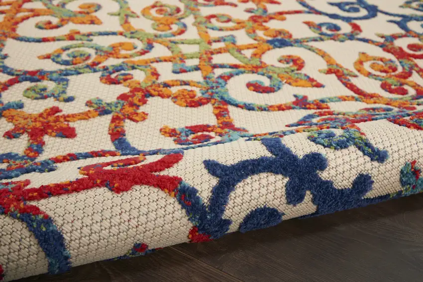 Blue And Orange Indoor Outdoor Area Rug Photo 5