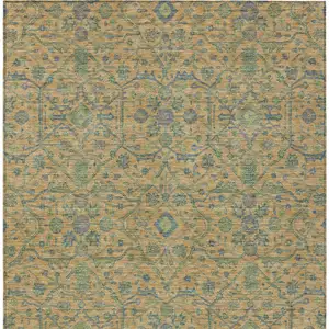 Photo of Orange Blue And Green Floral Washable Indoor Outdoor Area Rug