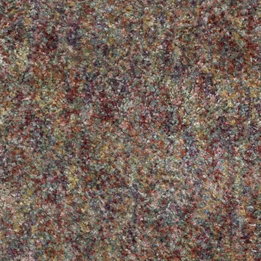Orange Blue And Yellow Abstract Shag Area Rug With Fringe Photo 6