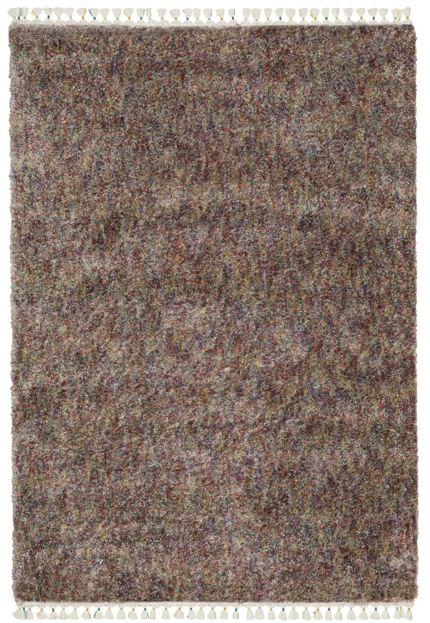 Orange Blue And Yellow Abstract Shag Area Rug With Fringe Photo 6
