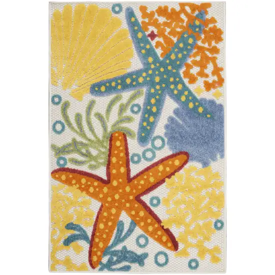 Blue And Yellow Indoor Outdoor Area Rug Photo 1