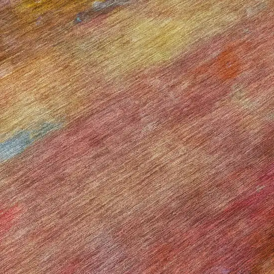Orange Blush And Yellow Abstract Washable Indoor Outdoor Area Rug Photo 8
