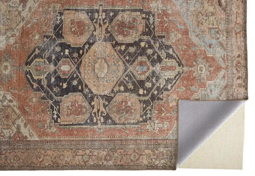 Orange Brown And Taupe Abstract Area Rug Photo 1