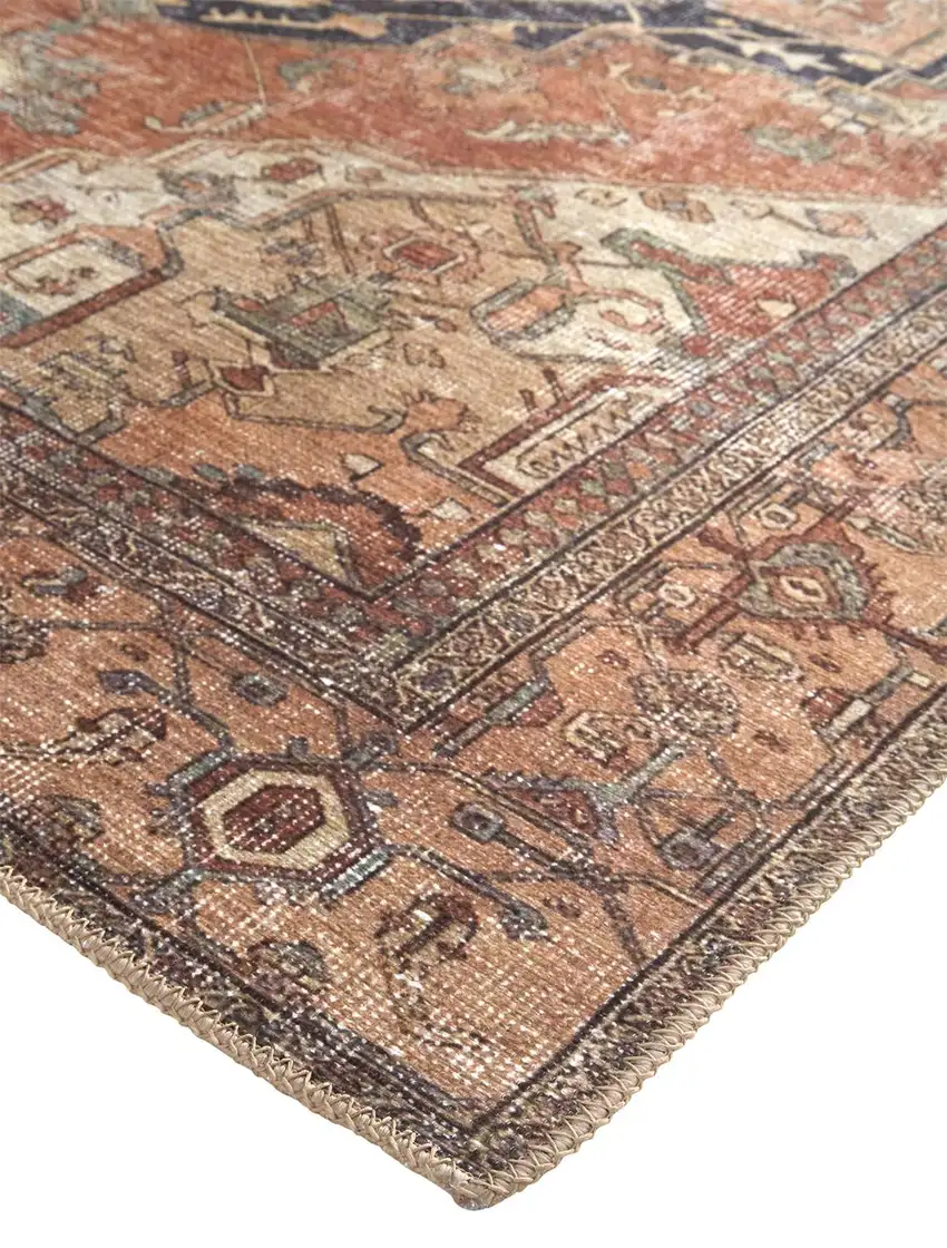 Orange Brown And Taupe Abstract Area Rug Photo 4