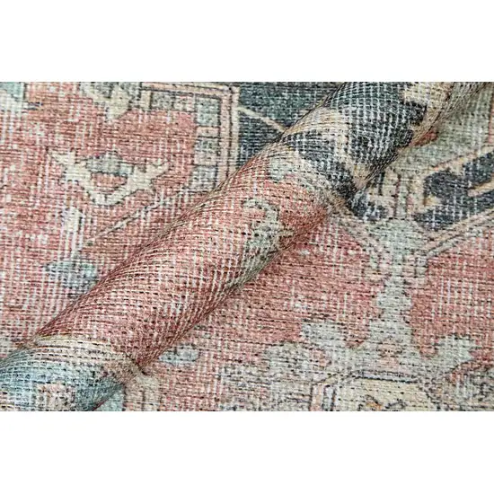 Blue And Orange Abstract Area Rug Photo 8
