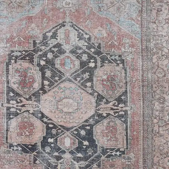 Blue And Orange Abstract Area Rug Photo 2