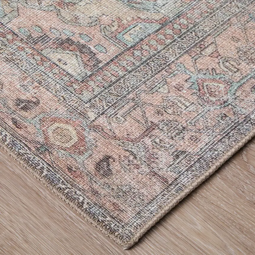 Blue And Orange Abstract Area Rug Photo 9